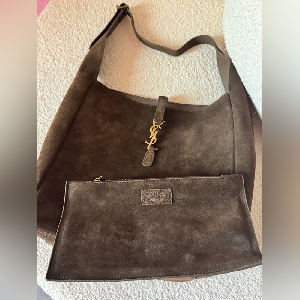 Suede hobo boho satchel tote bag - Picture 5 of 14